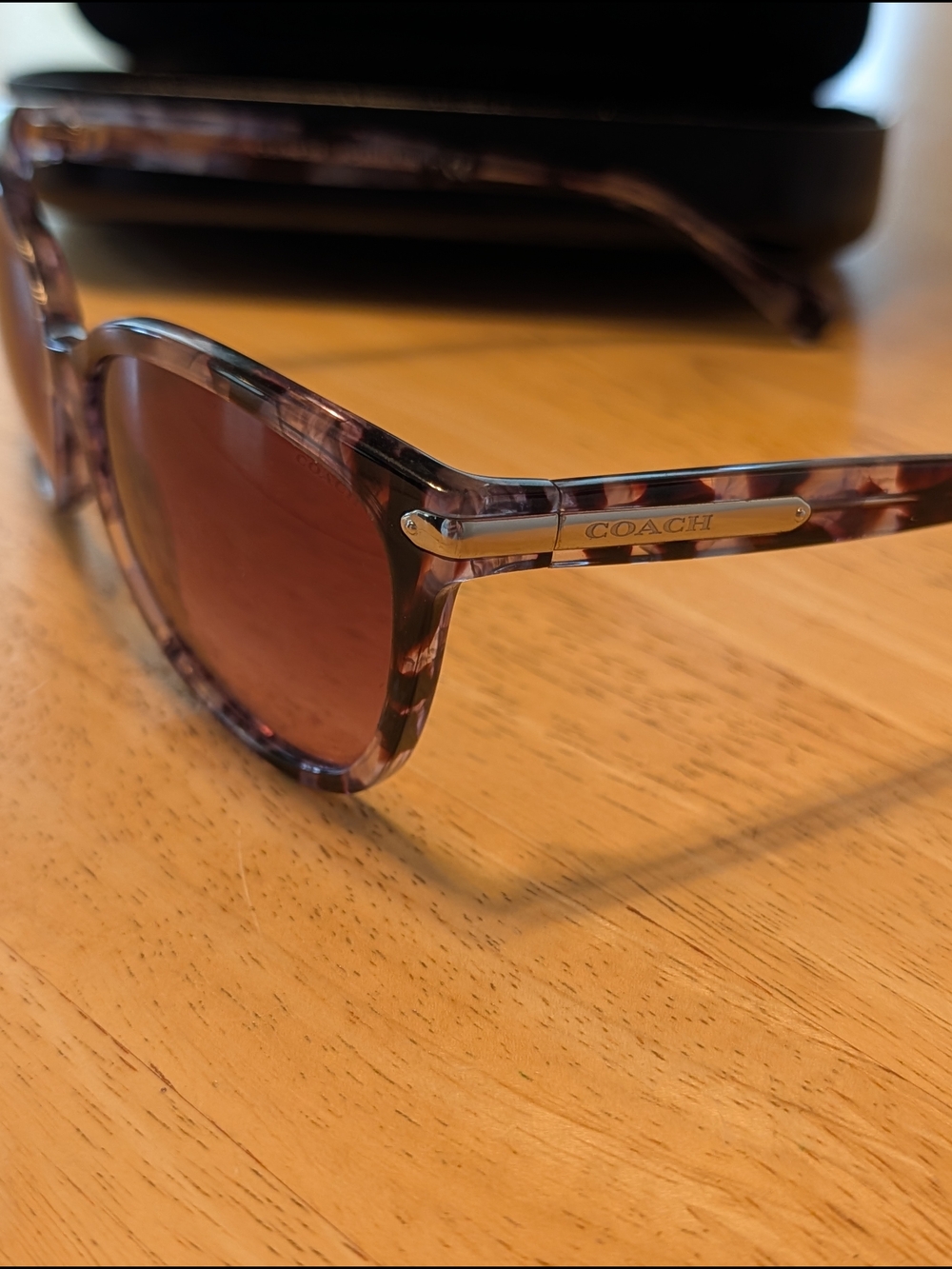COACH Women's Purple Tinted Sunglasses with Case - Picture 5 of 10